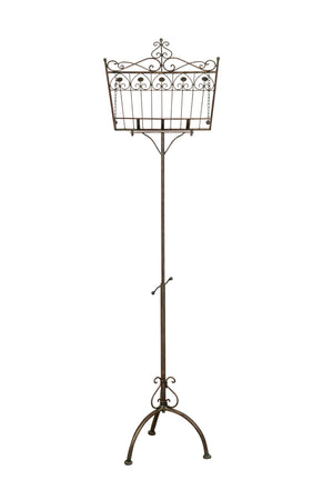 Biscottini Biscottini Leggio Terra Ferro Battuto Ruggine Anticata 46x32x139 Regolabile