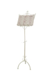 Biscottini Leggio da terra in ferro battuto pieno finitura bianca anticata L46xPR32xH139 cm