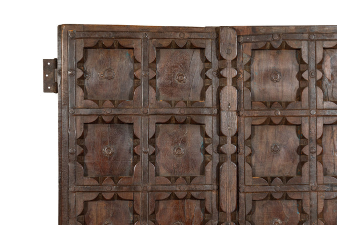 Biscottini Porta portone in legno massello e ferro da interno o da esterno vecchia e antica medievale scorrevole