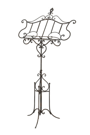 Biscottini Leggio da terra in ferro battuto pieno Biscottini finitura anticata 85x50x140
