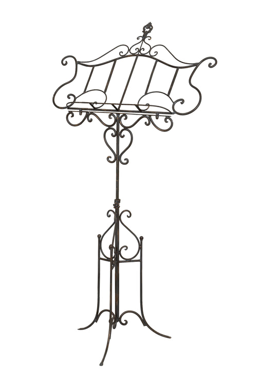 Biscottini Leggio da terra in ferro battuto pieno Biscottini finitura anticata 85x50x140