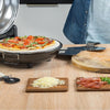 Forno per Pizza Pietra Refrattaria 1200W Timer Termostato 2Palette in Legno Nero