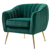 Sedia Poltrona da Salotto Imbottita Design Moderno Gambe Oro 71x72x73 cm Verde