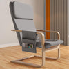 Sedia Poltrona Relax Ergonomica Rivestimento Cotone Grigio Borsa Laterale 2 Scomparti