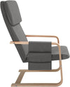 Sedia Poltrona Relax Ergonomica Rivestimento Cotone Grigio Borsa Laterale 2 Scomparti