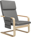 Sedia Poltrona Relax Ergonomica Rivestimento Cotone Grigio Borsa Laterale 2 Scomparti