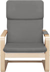Sedia Poltrona Relax Ergonomica Rivestimento Cotone Grigio Borsa Laterale 2 Scomparti