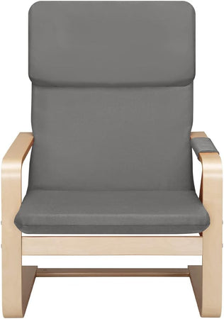 Sedia Poltrona Relax Ergonomica Rivestimento Cotone Grigio Borsa Laterale 2 Scomparti