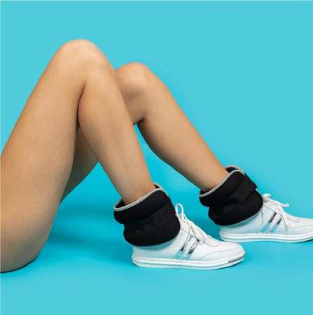 Kit 2 Pesi Allenamento Fitness 4KG Regolabili per Polsi e Caviglie Nero