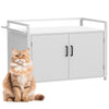 Mobile Lettiera per Gatti Bianco con 2Ante Chiusura Magnetica e Ingresso Laterale