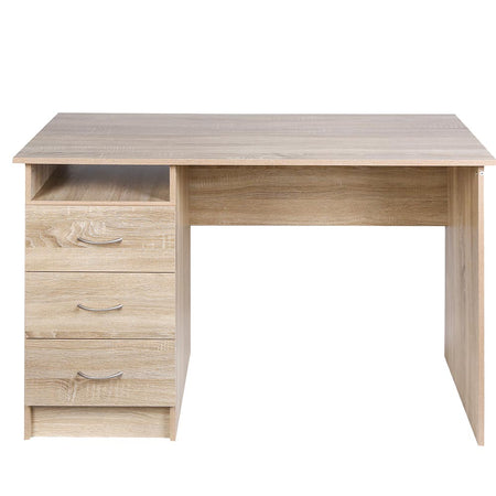 Tavolo Scrivania Legno con Cassettiera 3Cassetti 120x51 H 72 cm Porta PC Quercia