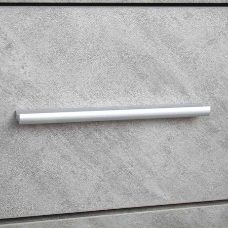 Mobile Cassettiera Moderna 3 Porte 2 Cassetti Design Minimal Bianco Cemento 120cm