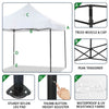 Gazebo 3x3 Pieghevole Impermeabile Richiudibile a Fisarmonica Professionale Bianco