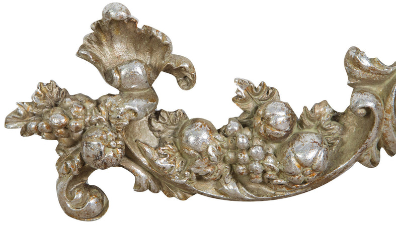 Biscottini Fregio Decorativo Biscottini Argento Anticato Parete 42x3.5x12 Casa Stile