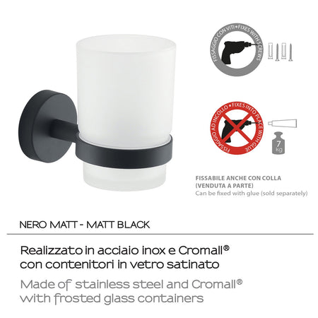 Portaspazzolini Rose Nero Matt | Design Moderno e Minimal
