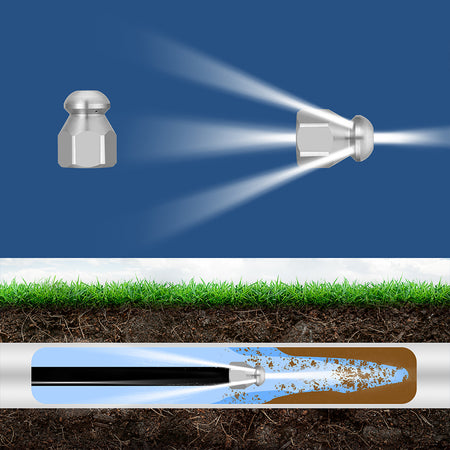 Micro Sonda Sturatubi per Idropulitrice 30mt 200Bar 5Adattatori e Borsa Antipiega