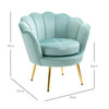 Poltrona Design Moderno in Velluto, Poltroncina da Camera Schienale Alto 76x67x74cm