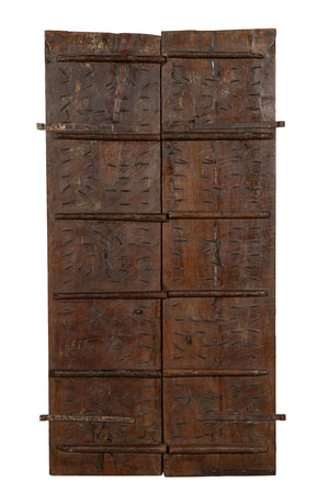 Biscottini Porta portone in legno massello e ferro da interno o da esterno vecchia e antica medievale scorrevole
