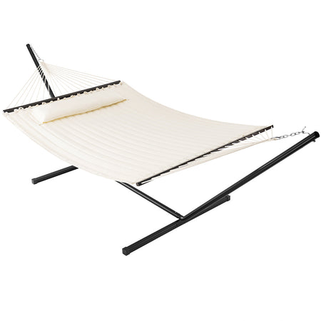 Amaca da Giardino Brasiliana con Cuscino e Supporto in Acciaio, portata 200kg 140x210cm