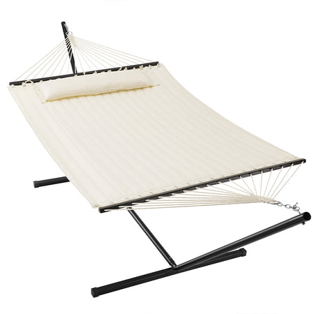 Amaca da Giardino Brasiliana con Cuscino e Supporto in Acciaio, portata 200kg 140x210cm