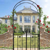 Arco da Giardino in Ferro con Cancello per Piante Rampicanti 116x36.5 H228cm Nero