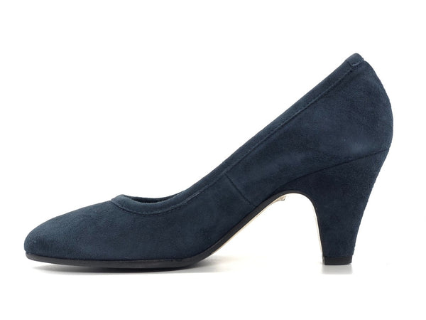 MOT - CLé' Décolleté 1584 camoscio navy e fondo cuoio