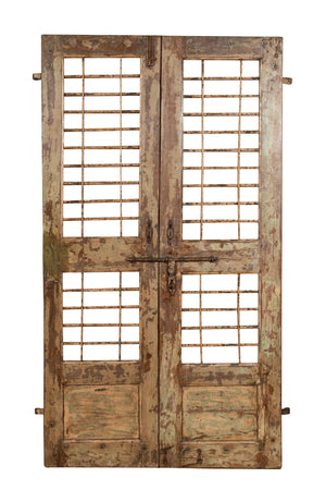 Biscottini Porta portone in legno massello e ferro da interno o da esterno vecchia e antica medievale