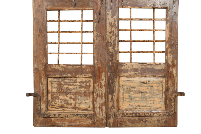 Biscottini Porta portone in legno massello e ferro da interno o da esterno vecchia e antica medievale