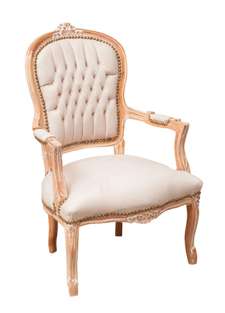 Biscottini Biscottini Poltrona Luigi XVI Francese Faggio Intagliata Shabby Imbottita