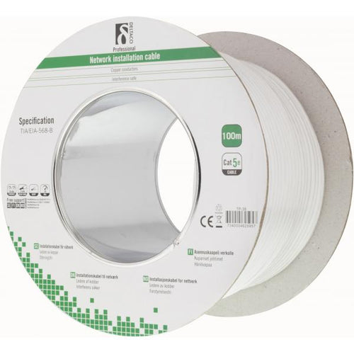 Deltaco TP-38 cavo di rete Bianco 100 m Cat5e (DELTACO bulkkabel - 100 m - hvid)