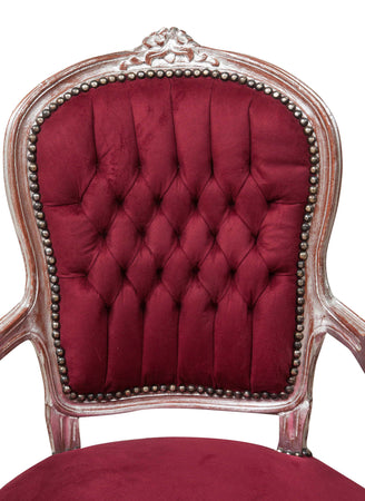 Biscottini Poltrona Luigi XVI Biscottini legno faggio intagliato foglia argento 63x65x100