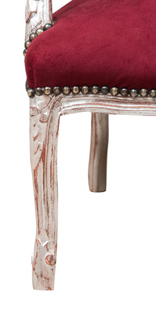 Biscottini Poltrona Luigi XVI Biscottini legno faggio intagliato foglia argento 63x65x100