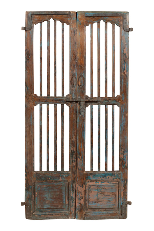 Biscottini Porta portone in legno massello e ferro da interno o da esterno vecchia e antica medievale