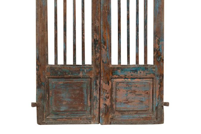 Biscottini Porta portone in legno massello e ferro da interno o da esterno vecchia e antica medievale