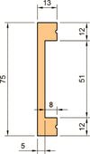 116ml-bancale-di-Battiscopa-SQUADRATO-BIANCO-Passacavo-75x13x2000mm-in-POLIMERI