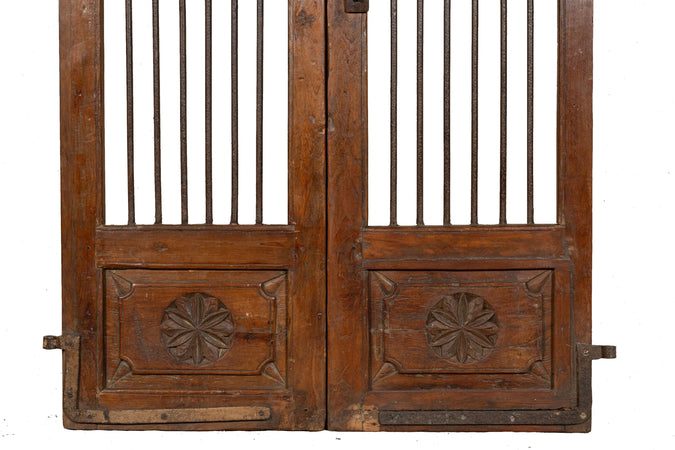 Biscottini Porta portone in legno massello e ferro da interno o da esterno vecchia e antica medievale