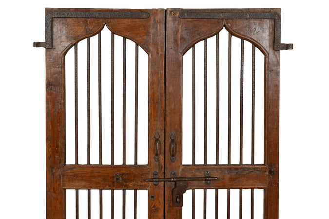 Biscottini Porta portone in legno massello e ferro da interno o da esterno vecchia e antica medievale