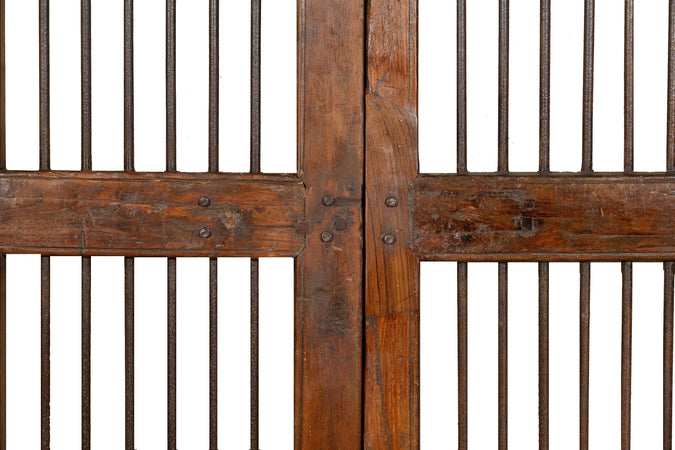 Biscottini Porta portone in legno massello e ferro da interno o da esterno vecchia e antica medievale