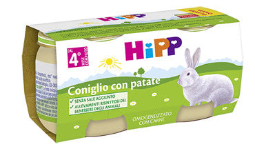 Hipp bio omogeneizzato coniglio con patate 2vasettix80g