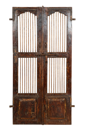 Biscottini Porta portone in legno massello e ferro da interno o da esterno vecchia e antica medievale