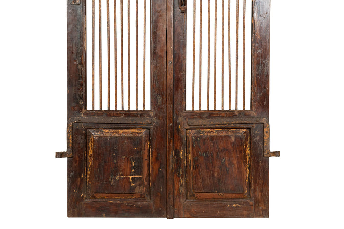 Biscottini Porta portone in legno massello e ferro da interno o da esterno vecchia e antica medievale