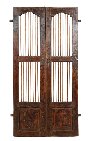 Biscottini Porta portone in legno massello e ferro da interno o da esterno vecchia e antica medievale