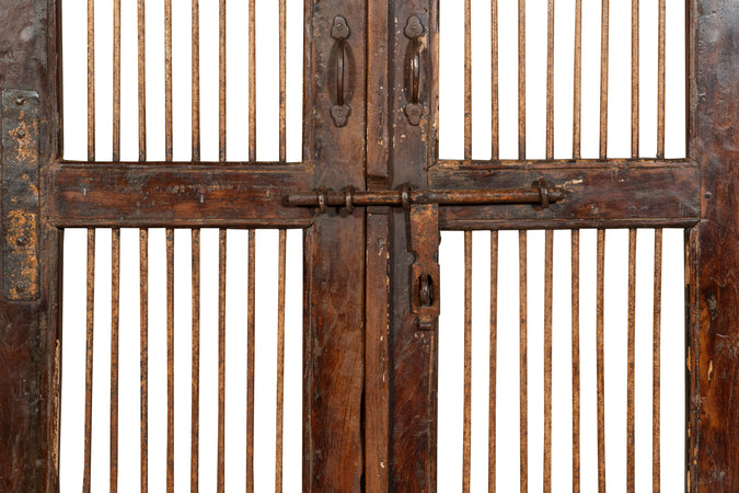 Biscottini Porta portone in legno massello e ferro da interno o da esterno vecchia e antica medievale