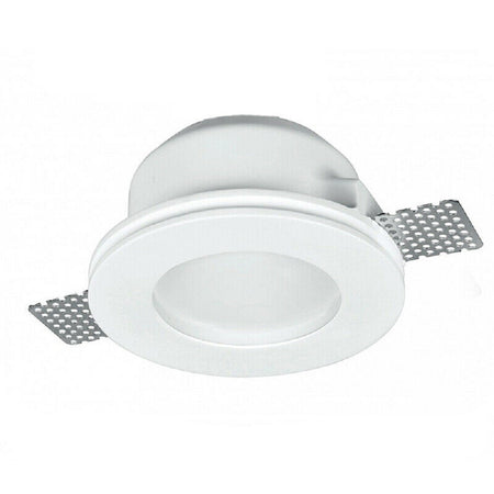Portafaretto Gesso Incasso A Scomparsa Supporto Faretto Tondo Con Vetrino Gs-15