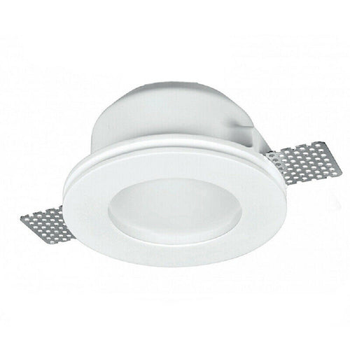 Portafaretto Gesso Incasso A Scomparsa Supporto Faretto Tondo Con Vetrino Gs-15