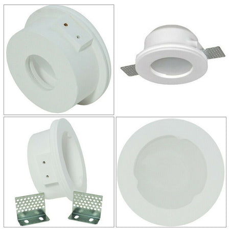 Portafaretto Gesso Incasso A Scomparsa Supporto Faretto Tondo Con Vetrino Gs-15