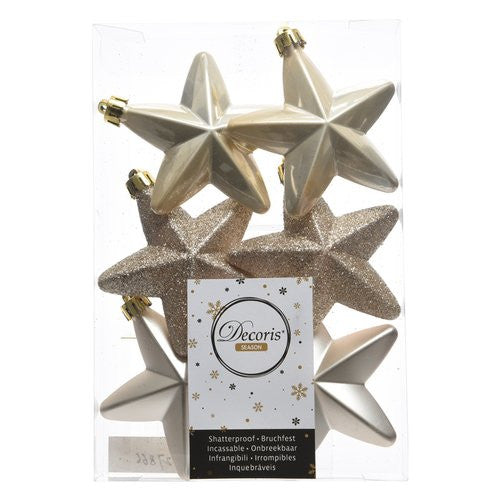 Addobbo albero Amicasa 9027866 Stelle Mix Pearl