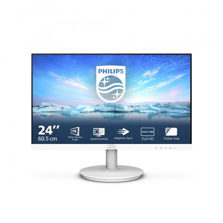 PHILIPS MONITOR 23,8 LED IPS 16:9 FHD 4MS 250 CDM, INCLINABILE, VGA/HDMI, MULTIMEDIALE, BIANCO