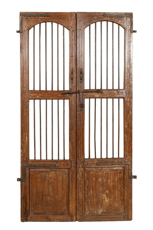 Biscottini Porta portone in legno massello e ferro da interno o da esterno vecchia e antica medievale scorrevole