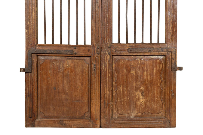 Biscottini Porta portone in legno massello e ferro da interno o da esterno vecchia e antica medievale scorrevole